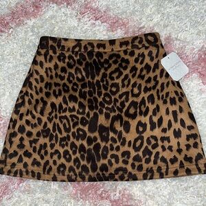 Leopard Print Mini Skirt